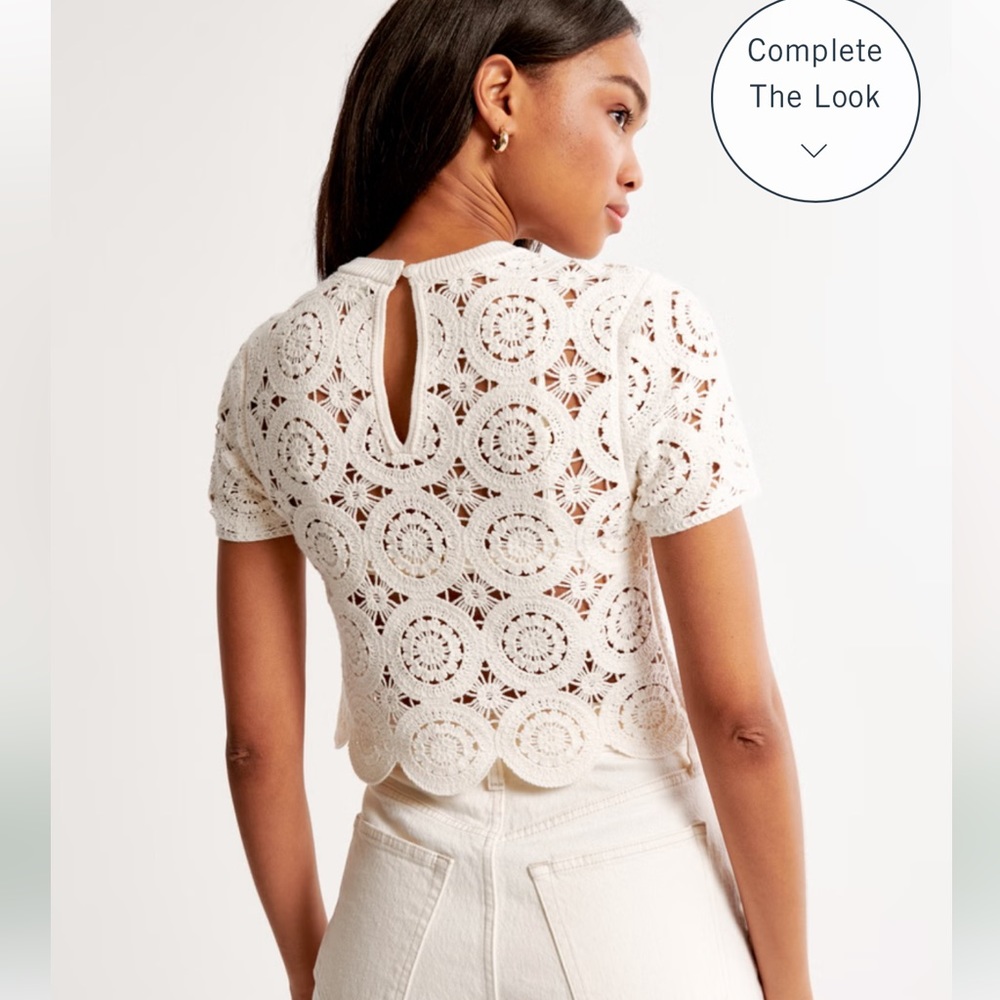 Crochet Mosaic Tile Tee Abercrombie & Fitch